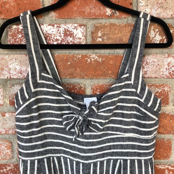 Abound Striped Tie Front Linen Blend Jumpsuit - Picture 4 of 14